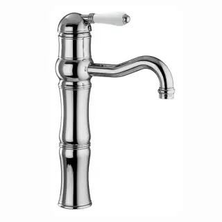 Nicolazzi P.m. Blanc Смеситель для раковины высокий однорычажный, ручки белая керамика, цвет: хром