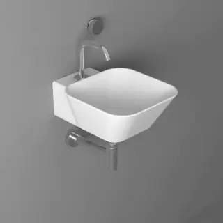 Simas Wave Раковина 33.5х43х16.5 см, 1 отв., накладная/подвесная, цвет: белый