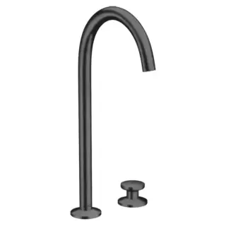 Axor One Смеситель для раковины Sel 260, на 2 отв., высокий, с донным клапаном Push-Open, цвет: шлифованный черный хром