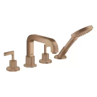 Axor Citterio Смеситель на борт ванны, на 4 отв., ручка: рычаг, с ручным душем, цвет: шлифованное красное золото