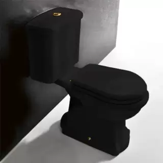 Kerasan Retro Унитаз 72х38.5см., моноблок, слив в стену, цвет: черный/золото