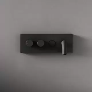 Fima Carlo Frattini Switch ON Смеситель для раковины, встраиваемый, излив: 20.7см., c кнопкой on/off, цвет: черный матовый