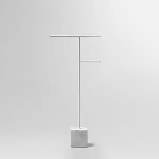 Antonio Lupi Bivio Стойка напольная 65см., с полотенцедержателем и держателем туалетной бумаги, база из мрамора Carrara satinato, цвет: белый матовый