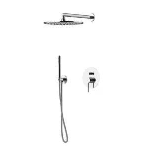 Gattoni Circle One Комплект для душа со встроенным смесителем, перекл. на 2 вых, с ручной лейкой и верхним душем 250мм, цвет: хром