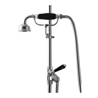 Devon&Devon Ручной душ с переключателем и держателем с черной ручкой
