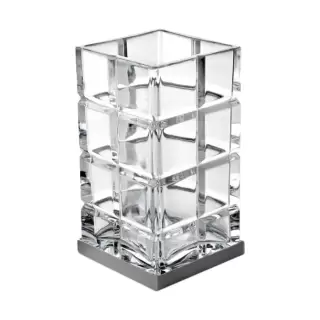 3SC Palace Стакан настольный, цвет: прозрачный хрусталь/никель сатинированный черный матовый