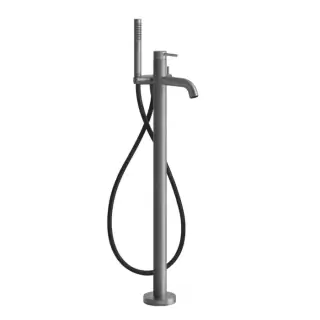 Gessi Bath316 Напольный смеситель для ванны с душевой лейкой. внешняя часть, цвет: шлифованная сталь