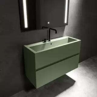 Kerasan Kanaal Тумба подвесная 100х46.5см, с 1 ящиком, цвет: Matt green