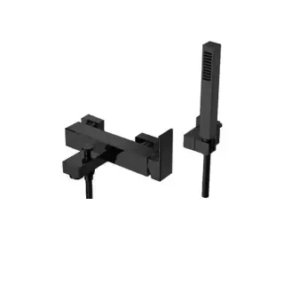 Gattoni Kubik Смеситель для ванны/душа, встраиваемый, с ручной лейкой, цвет: черный матовый