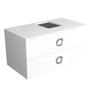 Simas Henges База под раковину подвесная 100x52xh52 см, с 2 ящиками, цвет: белый матовый
