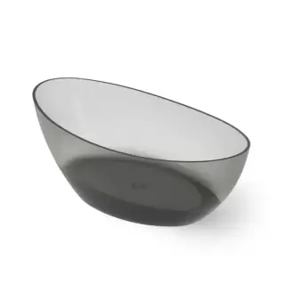 Dea Design Elegant Ванна 160x80x55см., отдельностоящая, Glasstech, прозрачная смола, цвет: Smoky Black R4