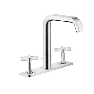 Axor Citterio E, Смеситель для раковины 170, на 3отверстия, с панелью и сливнымгарнитуром, цвет: хром