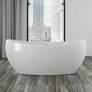 Knief Venice Ванна отдельностоящая 180х83,5х74,5см., с щелевым переливом, с экраном, без слива-перелива, цвет: белый