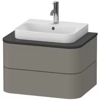 Duravit Happy D.2 Plus Тумба подвесная 65x55х40.8см, с раковиной и 2 ящиками, цвет: stone grey satin matt