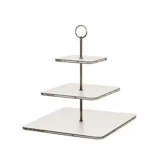 ADJ Сервировочная стойка 30x30xH35см., ручка круглая, цвет: белый/фурнитура бронза