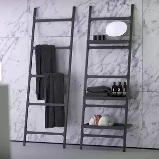 Knief Rails Лестница-вешалка с полками 60х36х180см, цвет: черный матовый