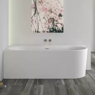 Knief Fresh Right Ванна пристенная, угол слева 180х80х60см., с щелевым переливом, без сл.-перелива, цвет: белый матовы