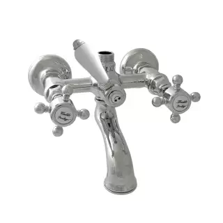 Nicolazzi Half Dome Смеситель для ванны и душа, настенный, с 2мя ручками, на 2 отв., цвет: хром