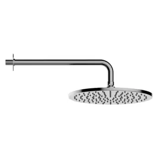 Bossini Nobu Душевая лейка из нерж. стали &Oslash; 280 mm самоочищающаяся на шарнире на 1/2" F и держатель из нержавеющей стали, цвет: нержавеющая сталь