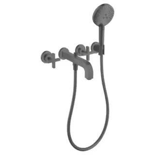 Axor Citterio Смеситель для ванны, встраиваемый, с ручным душем, цвет: шлифованный черный хром