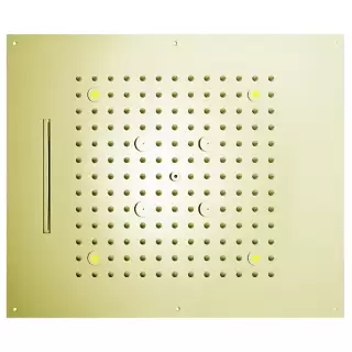 BOSSINI DREAM/3 Верхний душ 570x470 мм, 3 режима (дождь, каскад, туман) с 4 LED RGB, блок питания/управления, Cromoterapia, цвет: сатинированное золото