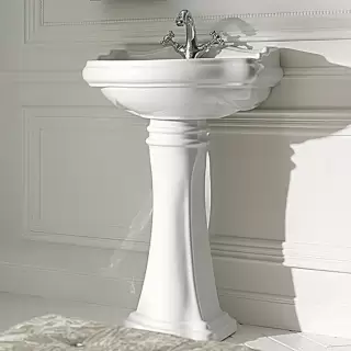 Kerasan Retro Раковина 55 см, 1 отв., с колонной, цвет: белый