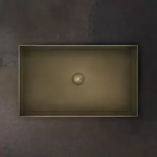 Gessi 316 Раковина 60x35 см, без отв., для установки на столешницу, без перелива, нержавеющая сталь, цвет: Warm bronze brushed PVD