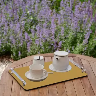 ADJ Поднос Linfinito, 36x24xH5 см., цвет: горчичный/оливковый, фурнитура графит