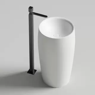 Salini Alda Раковина отдельностоящая  47х47х90см., без отв., донный клапан "Up&Down", S-sense,сифон, цвет: белый