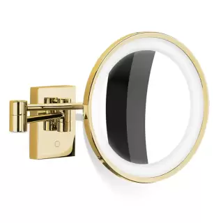 Decor Walther Косметическое зеркало, подвесное, 5x кратное увеличение, подсветка LED, цвет: золото