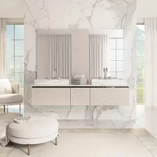 VITAGE milldue edition FOUR SEASONS Тумба подвесная 180х56х35см, с мраморной столешницей, с 2 раковинами, отделка: agata leather