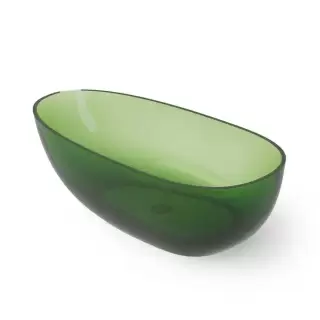 Dea Design Modern Ванна 180x90x57см., отдельностоящая, Glasstech, прозрачная смола, цвет: Emerald R3