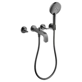 Axor Citterio Смеситель для ванны, встраиваемый, с ручным душем, ручка: рычаг, цвет: полированный черный хром