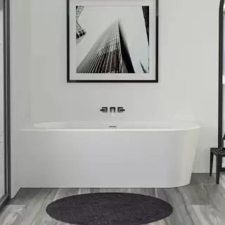 KNIEF Wall Corner R Ванна в левый угол 180х80х60см., с компл. крепл.к стене, без сл-перелива, цвет: белый