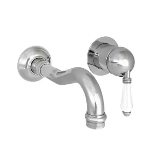 Nicolazzi P.m. Blanc Cмеситель для умывальника однорычажный, встраиваемый, излив: 175мм, ручки белая керамика, цвет: хром