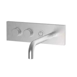 Fima Carlo Frattini Switch Смеситель для раковины, встраиваемый, с кнопкой on/off, излив: 20.7см., цвет: нержавеющая сталь