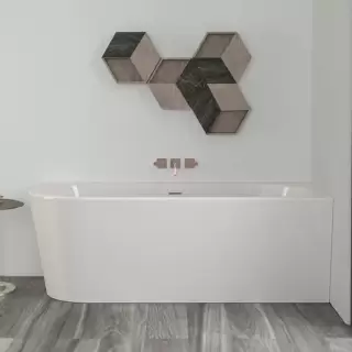 Knief Wall XS Corner Left Ванна угловая 165х75х58см., в правый угол, с интегрированной панелью, без слива-перелива, цвет: белый