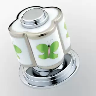 THG CAPUCINE VERT DECOR PLATINE Вентиль смесителя для раковины, декор платина/зеленый, цвет: хром