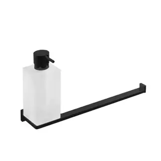 Colombo Look Дозатор для жидкого мыла с полотенцедержателем, подвесной, цвет: PVD графит матовый/матовое стекло