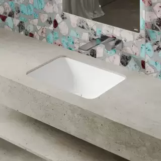 Salini Marea 06 Раковина врезная снизу 55х40х13.4cм., без отв., без перелива, мат-л: S-Sense, цвет: белый