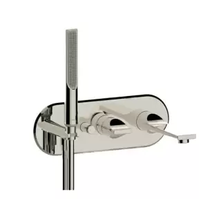 Bossini Apice Смеситель для ванны, встраиваемый, с ручным душем Slim и шлангом 150см., цвет: брашированный никель