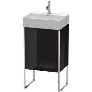 Duravit XSquare Тумба напольная, 43.4х34х73.9см, с раковиной, 1 стек полка, 1 дверца правая, цвет: черный глянц