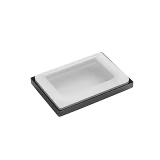 Colombo Look Мыльница настольная, цвет: PVD графит полированный/матовое стекло