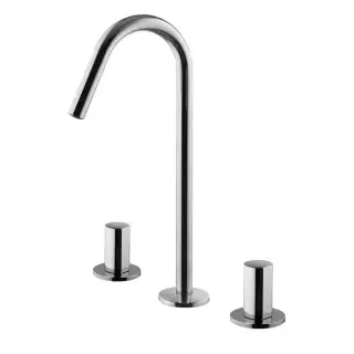Carlo Frattini So Смеситель для раковины, высота 319 мм, на 3 отверстия, поворотный излив &Oslash; 18мм, донный клапан click-clack, цвет: хром