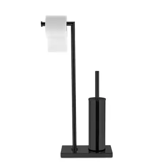 3SC Piantane Напольная стойка с держателем тб и ёршиком, цвет: черный матовый