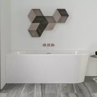 Knief Wall Corner R Ванна в левый угол 165x75х58см., с щелевым переливом, без сл-пер, цвет: белый матовый