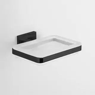 Colombo Basic Q Мыльница, подвесная, цвет: чёрный матовый/матовое стекло