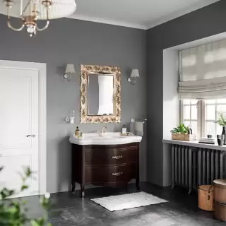 Tiffany World, Armony Nuovo Комплект мебели 110см, база с раковиной  JUB200/110T bi x1 AZZURRA JUBILAEUM, 2 ящика, доводчики Blum, 112x62см, напольный, Цвет: Moka