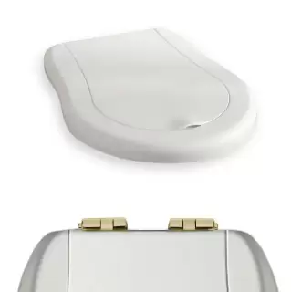 Kerasan Retro Сиденье NEW для унитаза, микролифт, цвет: белый/золото