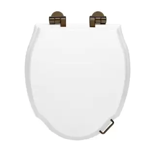 Devon&Devon Westminster Сиденье для унитаза из мдф, микролифт, цвет: белый лакированный/состаренная бронза